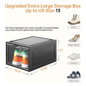 Boîte de rangement pour chaussures empilable et pliable, étagères en plastique, boîte à chaussures transparente, présentoir pour chaussures - Product Image 2