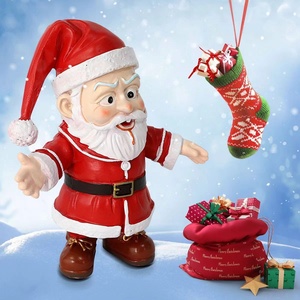 Aili, Figurines du Père Noël Décorations <span class=keywords><strong>de</strong></span> Noël Ornement <span class=keywords><strong>de</strong></span> Père Noël debout et suspendu en résine pour arbre Bureau <span class=keywords><strong>de</strong></span> table Maison - Product Image 6