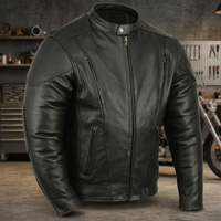 Veste en cuir et toile de haute qualité pour homme, style streetwear, en peau de mouton, logo personnalisé, fermeture éclair, imperméable et coupe-vent pour l'hiver
