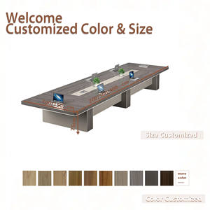 Bureau de réunion moderne et minimaliste en bois avec gestion des câbles, mobilier de bureau professionnel, table de réunion, bureau de discussion d'équipe - Product Image 3