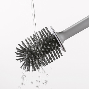 Toilet <b>Brush</b> Set With Holder Durable <b>Round</b> Soft Bristles Easy To Clean Minimalist Design Bathroom Cleaning Tool - Product Image 4