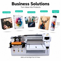 6070 UV Flatbed Yazıcı CMYK Beyaz Mürekkepli LED UV Kürleme Telefon Kılıfı Tablet Kılıfı Özel Logo Dijital Baskı Makinesi