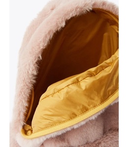 Ba lô lông cừu giả màu hồng, chống trộm, thời trang, lót cotton, khóa kéo - Product Image 4