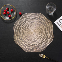 STARUNK Napperons de table en plastique irrégulier doré résistant à la chaleur Table à manger Napperons ronds en PVC Tapis de table