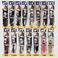 BELEZA 2 #   Extensions de cheveux synthétiques pour tresses au crochet, style Deep Wave, avec pack de mèches offert, pour tresses Passion Twist