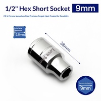 Jeu de douilles hexagonales profondes à 6 points de 1/2 pouce en acier CR-V, douilles longues pour réparation automobile, plusieurs tailles