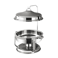 Plat à chafing de luxe en verre et métal doré en forme d'œuf, 3L, alimenté à l'alcool, pour buffet d'hôtel, banquet et traiteur