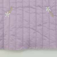 Tissu en nylon matelassé antistatique Ripstop à motif floral cerise, broderie à motif de ligne, pour vêtements, draps et maquillage