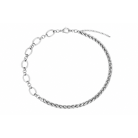 Collier chaîne exclusif en acier inoxydable avec patch argenté, résistant à la décoloration, polyvalent pour tenue de travail, accessoire de col à verrouillage