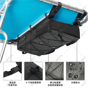 Bolsa de almacenamiento para techo de barco de gran capacidad, tipo gancho negro, rectangular, de poliéster, multiusos, para viaje - Product Image 2