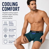 Calzoncillos bóxer para hombre con soporte de refrigeración localizada, para sauna, poscirugía, posentrenamiento, alivio del calor de verano, con paquete de gel extraíble y personalizable
