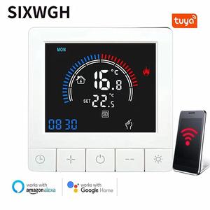 Sixwgh Thông Minh Tuya Wifi Điều Khiển Nhiệt LCD Màn Hình Cảm Ứng Điện Nước Nồi Hơi Sưởi Ấm Sàn <span class=keywords><strong>Alexa</strong></span> Google Khách Sạn Nhà Để Xe - Product Image 1