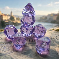Ensemble de dés en résine iridescente unique, 7 pièces, dés polyédriques pour D&D, jeux de société RPG, cadeaux