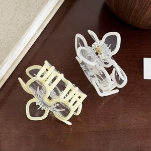 مشبك شعر زوي الجديد على الطراز الكوري بتصميم زهرة من الأسيتات، مشابك شعر كبيرة شفافة وملونة مزينة بالأحجار الكريمة للفتيات - Product Image 5