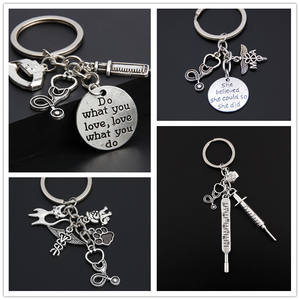 Новый брелок для ключей, дизайн врача, медсестры, шприц, игла, стетоскоп, медицинская шляпа, брелок для ключей - Product Image 5