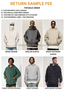 Sudadera con <span class=keywords><strong>Capucha</strong></span> de Forro <span class=keywords><strong>Polar</strong></span> Grueso de 400 g/m² con Logotipo Personalizado en Relieve, Sudadera con <span class=keywords><strong>Capucha</strong></span> de Doble Capa para Hombre, Tallas Grandes - Product Image 4