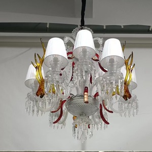 Lustre en cristal K9 <span class=keywords><strong>de</strong></span> luxe français, cerf rond, étrange, zenith, pendentif en verre, interrupteur, restaurant, <span class=keywords><strong>bar</strong></span>, comprend une ampoule électrique - Product Image 5