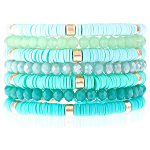 Wholesale Bohemian Crystal Beaded <b>Stretch</b> <b>Bracelet</b> Candy Colored Polymer Clay Crystal Friendship <b>Bracelet</b> Set for Women - Product Image 4