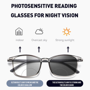 Lunettes de vue multifocales progressives haute <span class=keywords><strong>définition</strong></span> BE WELL W2332-1, photochromiques, anti-lumière bleue, verres transparents, effet diamant - Product Image 2