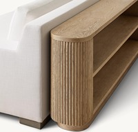 Ensemble de meubles de salon en bois massif de style moderne minimaliste et luxueux, avec bordure en chêne, table console