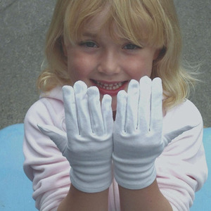 Gants en coton blanc confortables et respirants pour enfants, antidérapants, anti-chaleur, style uni, usage général, texture lisse, quotidien - Product Image 2