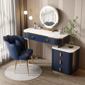 Elegant White & Gold <b>Dressing</b> <b>Table</b> Set with LED Lighted Mirror Vanity Desk with Storage Drawers and Chair for Bedroom Furniture - Product Image 3