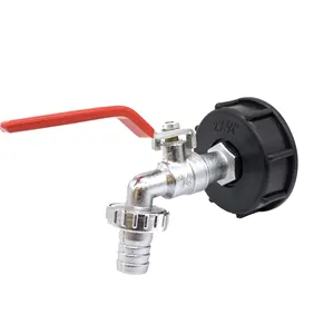 IBC Zinc Alloy Hose Tap Garden Irrigation Water Couplers Hose Pipe Tap S60X6 Thread 3/4 Outlet