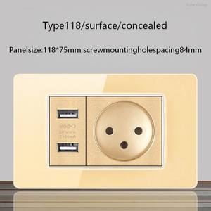 Panel de vidrio templado de cuatro colores, estándar israelí, con interruptor de lámpara de pared de carga rápida USB tipo C, módulo de teléfono y TV satelital. - Product Image 5