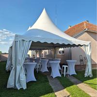 Carpa de Almacenamiento para Eventos, Bodas, Fiestas, Exposiciones, con Estructura de Aluminio Blanco para Exteriores, Techo de PVC, Tipo Gable
