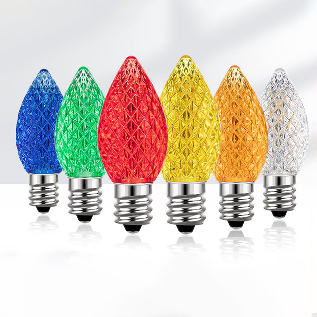 C7 Strawberry Plastic LED Bulb with E12 Base 2700K Warm White 110V/220V Compatible Christmas Color Decorative Lighting