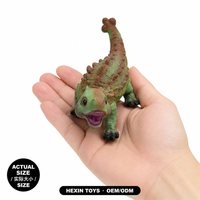 Jouet dinosaure Ankylosaurus en PVC écologique vert-brun 24x10x11cm, accessoire pédagogique pour enfants, décoration de bureau