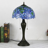 Lámpara de Ventana LED de 12 Pulgadas con Pantalla de Vidrio Estilo Wisteria, Alimentación por CA, Base de Resina, 2700K, Simple y Flexible