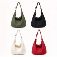 Femmes Noir Casual Crossbody Nylon Bag Fashion Large Shopping Tote Bag