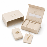 Boîte d'emballage de luxe rectangulaire personnalisée avec logo, couvercle magnétique, impression en relief, insert en velours, boîte en papier pour bague et collier