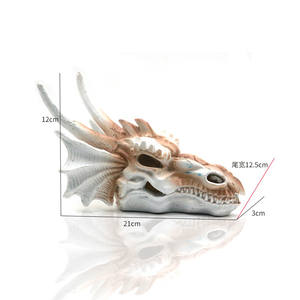 Reptilien harz Drache auf Schädel verstecken Höhle Lebensraum für Reptilien <span class=keywords><strong>Terrarium</strong></span> Dekoration - Product Image 5