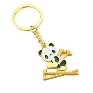 <span class=keywords><strong>Mini</strong></span> dessin animé métal planche à roulettes porte-clés Skis ski Snowboard patinage artistique porte-clés Ski Panda Animal pendentif porte-clés - Product Image 1