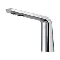 Robinet de lavabo intelligent à capteur de température, design minimaliste moderne, installation monotrou sur comptoir, finition or canon
