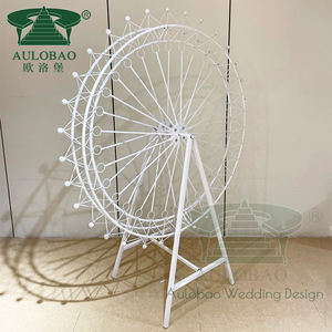 Soporte de exhibición de vino de metal moderno plateado/dorado con logotipo personalizado para decoraciones de bodas y eventos - Product Image 5