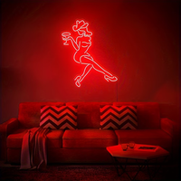 Enseigne néon LED « Cowgirl Western avec chapeau et verre à vin » pour décoration murale de bar et pub