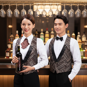Gilet Unisex Antistatico in Cotone, Uniforme <span class=keywords><strong>da</strong></span> Lavoro per Camerieri di Ristoranti Occidentali, KTV, Hotel, Bar e Discoteche - Product Image 5