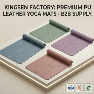 ชุดเสื่อโยคะ Kingsen TPE แบบสองชั้น ขนาด 183 ซม. กันลื่น หนา 8 มม. เป็นมิตรกับสิ่งแวดล้อม กันน้ำ สำหรับพิลาทิส ฟิตเนส พร้อมสายสะพาย - Product Image 5