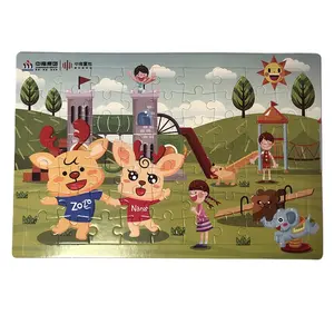 Groothandel Kinderen Cartoon Papier Puzzel Custom Met Lade