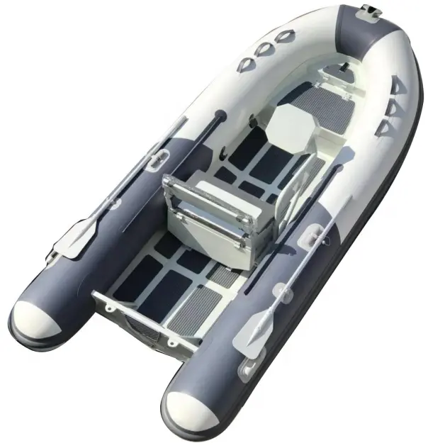 12ft Rib360 island Hypalon/PVC semi-rigido in alluminio barca da pesca aperta per lago