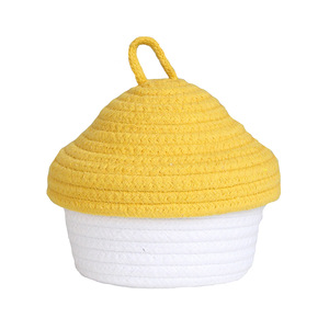 <span class=keywords><strong>Panier</strong></span> de rangement tendance en corde de coton tressée avec couvercle anti-poussière, multi-usage, fait main, <span class=keywords><strong>pour</strong></span> bureau et entrée, <span class=keywords><strong>pour</strong></span> clés et bijoux - Product Image 5