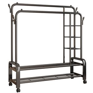 Tendedero de ropa multicapa con estante de almacenamiento de zapatos, estante organizador, <span class=keywords><strong>diseño</strong></span> de pie para dormitorio, balcón o baño - Product Image 1