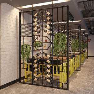 Porte-bouteilles moderne en acier inoxydable noir, durable, capacité de 27/36 bouteilles, taille et couleur personnalisables, meubles pour la maison, bar, restaurant - Product Image 1