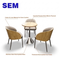 Ensemble de mobilier SEM vintage pour bar et café, idéal pour zone de réception, salon, bar, négociation, avec table et chaises en contreplaqué marin.