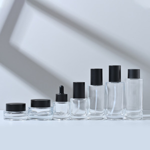סט צנצנות זכוכית מעובה לקוסמטיקה 30ml/50ml/100ml עם משאבת קרם, בקבוק שקוף לתמצית לטיפוח העור, סרום וטיפות עיניים - Product Image 6