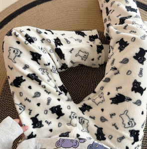 Nuovi Pantaloni Pigiama in Flanella con Motivi Cartoon per <span class=keywords><strong>Uomo</strong></span> e Donna, Autunno/Inverno; Foderati in Pile Corallo per Maggiore Calore; Abbigliamento Casual a Tutta Lunghezza - Product Image 4