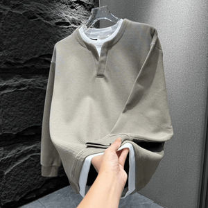 Camicia di abbigliamento da <span class=keywords><strong>uomo</strong></span> autunno inverno a doppio strato personalizzata camicia termica a maniche lunghe in <span class=keywords><strong>maglia</strong></span> Waffle per <span class=keywords><strong>uomo</strong></span> - Product Image 2
